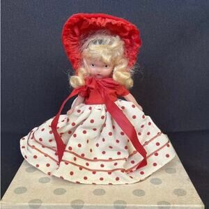 Nancy Ann Storybook Doll LITTLE MISS DONNET #163 Red Dot Dress Bisque With Box